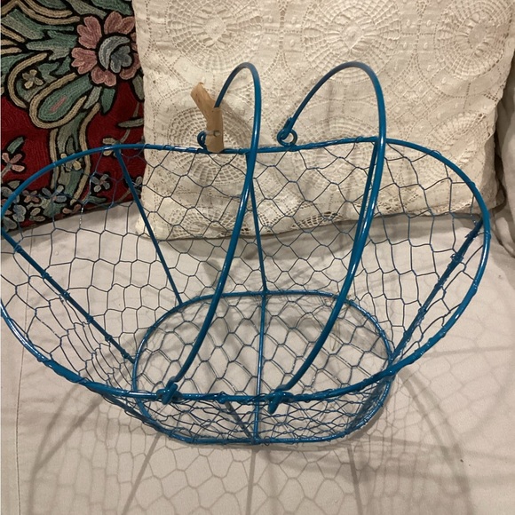 Blue Decorative Wire Basket - Picture 3 of 3